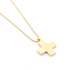 NOA DOR - collar cruz dorada 22mm con cadena