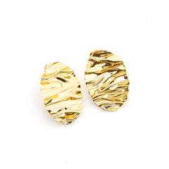 MARGA DOR - pendientes dorados ovalados 28x40mm