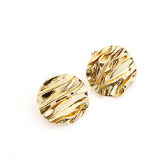 MARGA DOR - pendientes dorados redondos 28x40mm