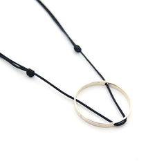 GRETA - silver necklace hoop 40mm