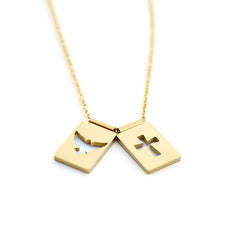 ESPÍRITU SANTO - collar medallas doradas 9x14mm
