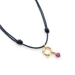 ZOE DOR LARGO PIEDRA - base SOLA collar