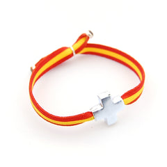 NICO - pulsera españa cruz personalizable plata 15mm