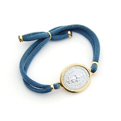 VIRGEN DE GUADALUPE RIBETE DORADO- pulsera medalla 20x25mm