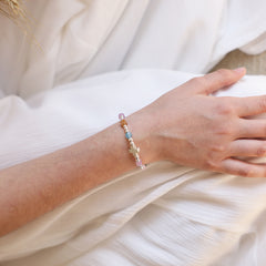 FIAT - Pulsera rosario decenario de plata y piedras naturales para NIÑA
