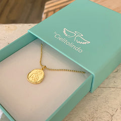 VIRGEN DULCE ESPERA - collar medalla dorada 17mm