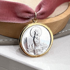 VIRGEN DEL PILAR - medallón personalizable 28mm para el RAMO DE NOVIA