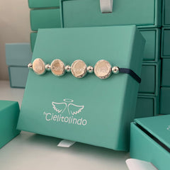 CARLOTA - pulsera personalizable medallas plata 15mm. Hasta 6 medallas