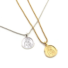 VIRGEN DULCE ESPERA - collar medalla dorada 17mm