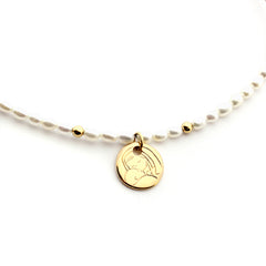VIRGEN BESA PERLAS DE RIO - medalla dorada 12mm