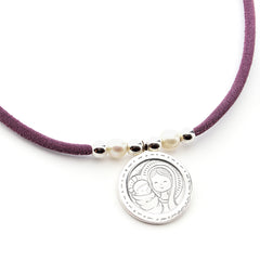 VIRGEN BISEL - collar medalla plata 25mm