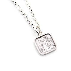 CAMINO scapular - 13mm silver medal necklace with chain
