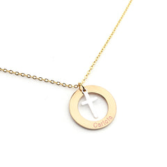 CONFIANZA - collar personalizable donut dorado 22mm