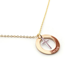 CONFIANZA - collar personalizable donut dorado 22mm