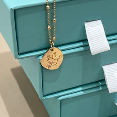 ESPÍRITU SANTO - collar dorado paloma 10mm