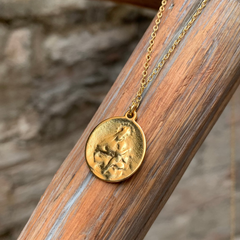 💦Escapulario MISERICORDIA - collar medalla dorada 18mm con cadena