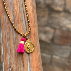 CARMELO scapular - 8mm gold medal necklace with chain