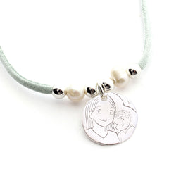 VIRGEN MARÍA MÍRAME - collar medalla de plata 20 mm