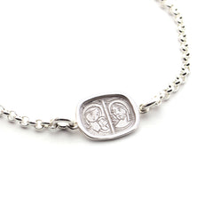 Escapulario VIRGEN MÍA - pulsera medalla personalizable de plata 13mm con cadena