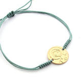 Escapulario NAZARET - pulsera medalla dorada 15mm con macramé