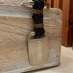 MATRICULA- llavero personalizable medalla plata 22x33mm