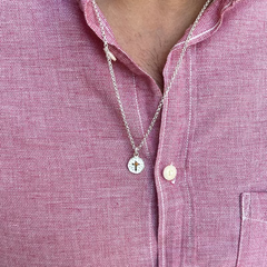 GRANO DE MOSTAZA - collar plata 12mm con cadena rolo