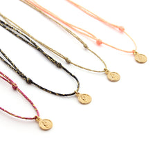 Escapulario CARMELO DOR - collar medalla dorada 8mm con cordón