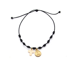 AUDERE DOR - Golden rosary knotted bracelet