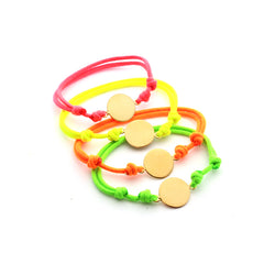 NONA - pulsera personalizable flúor medalla dorada 15mm