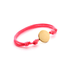 NONA - pulsera personalizable flúor medalla dorada 15mm