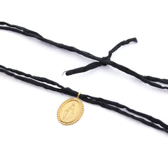 VIRGEN MILAGROSA DOR - collar medalla dorada 21mm con seda