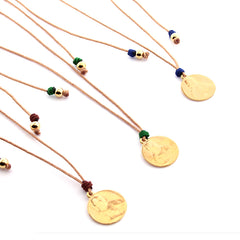 💦Escapulario MISERICORDIA - collar medalla dorada 18mm con cordón