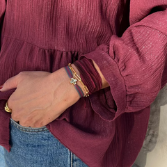 💦PLA DOR BICO - pulsera cruz personalizable dorada 10mm