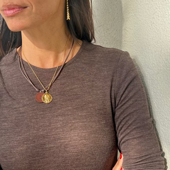 CORAZÓN DE MARÍA - collar medalla dorada 22mm con cadena