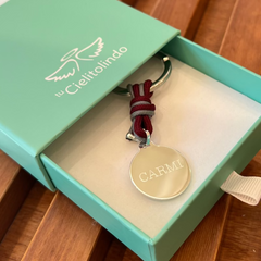 BETU - llavero personalizable medalla plata 25mm