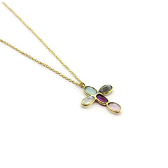 CIRI - Gold Cross Necklace 18x13mm