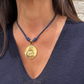 VIRGEN DEL CARMEN DOR- collar medallón personalizable dorado 34mm