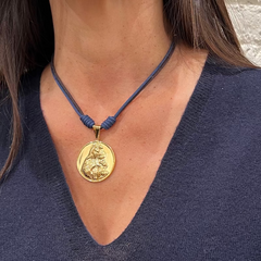 VIRGIN OF CARMEN - customizable silver medallion necklace 34mm