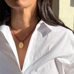 VIRGEN MILAGROSA TRIS DOR - collar medalla dorada 21mm