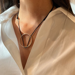 GRETA - silver necklace hoop 40mm