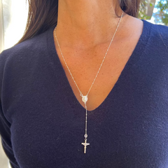 VIRGEN GUADALUPE - Collar rosario de plata