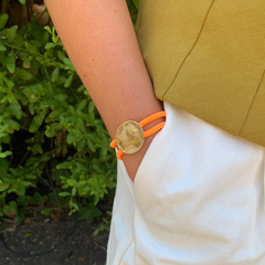 BORA - pulsera medalla dorada 25mm