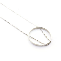GRETA - silver necklace hoop 40mm