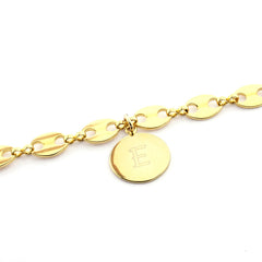 PATI - pulsera calabrote personalizable medalla dorada 17mm