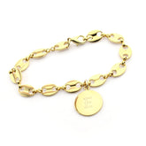 PATI - pulsera calabrote personalizable medalla dorada 17mm