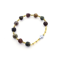 PIETRO - Silver and natural stone rosary bracelet