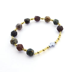 PIETRO - Silver and natural stone rosary bracelet