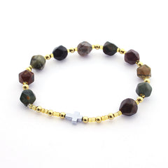 PIETRO - Silver and natural stone rosary bracelet