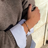 PIETRO - Silver and natural stone rosary bracelet