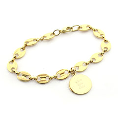 PATI - pulsera calabrote personalizable medalla dorada 17mm